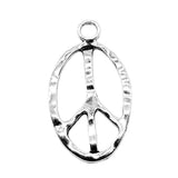 WYSIWYG 4pcs 51x28mm Antique Silver Color Oval Peace Sign Charms Pendant For DIY Jewelry Making Handmade Jewelry Craft Findings EF3852