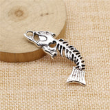 WYSIWYG 4pcs 52mm Big Fish Bone Charms Antique Silver Color Pendant Charms For Jewelry Making Jewelry Accessories