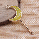 WYSIWYG 4pcs 52x23mm Magic Wand Charms KC Gold Color Plated For DIY Jewelry Making Zinc Alloy Charms Pendant Jewelry Findings