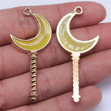 WYSIWYG 4pcs 52x23mm Magic Wand Charms KC Gold Color Plated For DIY Jewelry Making Zinc Alloy Charms Pendant Jewelry Findings