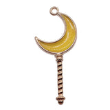 WYSIWYG 4pcs 52x23mm Magic Wand Charms KC Gold Color Plated For DIY Jewelry Making Zinc Alloy Charms Pendant Jewelry Findings