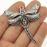 WYSIWYG 4pcs 53x50mm Dragonfly Charms Antique Silver Color Charms For Jewelry Making Jewelry Findings