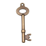 WYSIWYG 4pcs 54x18mm Key Charms For Jewelry Making Antique Bronze Color Charms Pendants Jewelry Accessories