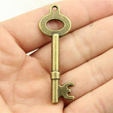 WYSIWYG 4pcs 54x18mm Key Charms For Jewelry Making Antique Bronze Color Charms Pendants Jewelry Accessories