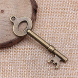 WYSIWYG 4pcs 54x18mm Key Charms For Jewelry Making Antique Bronze Color Charms Pendants Jewelry Accessories