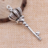 WYSIWYG 4pcs 56mm Crown Key Charms For Jewelry Making DIY Jewelry Findings Antique Silver Color Antique Bronze Color
