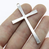 WYSIWYG 4pcs 60x36mm Antique Silver Color Cross Charms For Jewelry Making