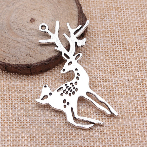 WYSIWYG 4pcs 60x47mm Deer Charms DIY Jewelry Findings Antique Silver Color Antique Bronze Color For Jewelry Making