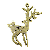WYSIWYG 4pcs 60x47mm Deer Charms DIY Jewelry Findings Antique Silver Color Antique Bronze Color For Jewelry Making