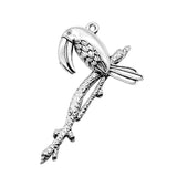 WYSIWYG 4pcs 61x40mm Antique Silver Color Toucan Pendants Toucan Bird Charm