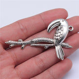 WYSIWYG 4pcs 61x40mm Antique Silver Color Toucan Pendants Toucan Bird Charm
