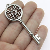 WYSIWYG 4pcs 70x25mm Key Charms Antique Silver Color Charms For Jewelry Making Jewelry Findings