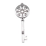 WYSIWYG 4pcs 70x25mm Key Charms Antique Silver Color Charms For Jewelry Making Jewelry Findings