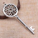 WYSIWYG 4pcs 70x25mm Key Charms Antique Silver Color Charms For Jewelry Making Jewelry Findings