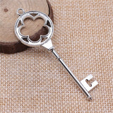WYSIWYG 4pcs 75x25mm Flower Key Charms DIY Jewelry Findings Antique Silver Color Antique Bronze Color For Jewelry Making