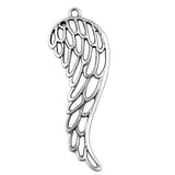 WYSIWYG 4pcs 78x27mm Big Angel Wings Charms For Jewelry Making Antique Silver Color Charm Pendant Jewelry Accessories