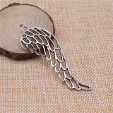 WYSIWYG 4pcs 78x27mm Big Angel Wings Charms For Jewelry Making Antique Silver Color Charm Pendant Jewelry Accessories