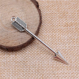 WYSIWYG 4pcs Arrow Charms Pendant Diy Jewelry Findings Antique Silver Color 9x64mm