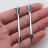 WYSIWYG 4pcs Arrow Charms Pendant Diy Jewelry Findings Antique Silver Color 9x64mm