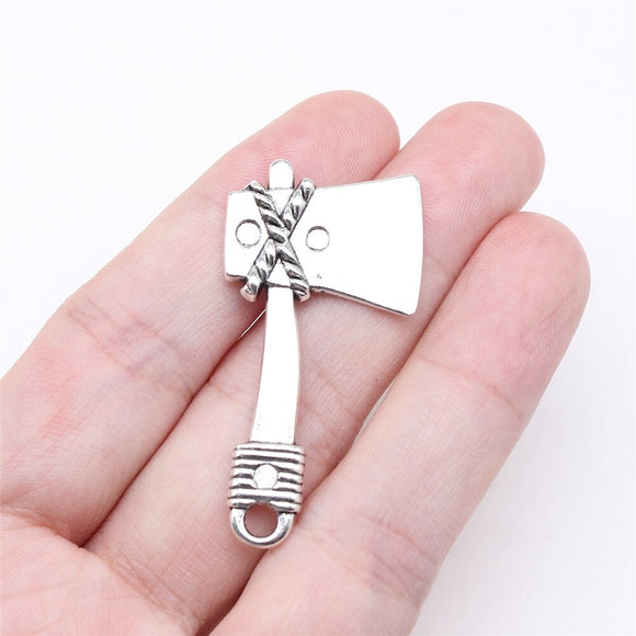 WYSIWYG 4pcs Ax Charms Pendant DIY Jewelry Findings Antique Bronze Tone Ax Pendant 40mm