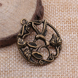 WYSIWYG 4pcs Bird Charms Pendant DIY Jewelry Findings 2 Colors Antique Silver Color Antique Bronze Tone 29x33mm