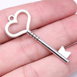 WYSIWYG 4pcs Charms Key Antique Silver Color Antique Bronze Color 46mm Metal Alloy Jewelry DIY Accessories