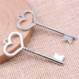 WYSIWYG 4pcs Charms Key Antique Silver Color Antique Bronze Color 46mm Metal Alloy Jewelry DIY Accessories