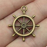 WYSIWYG 4pcs Charms Rudder Antique Bronze Color 27x23mm Metal Alloy Jewelry DIY Accessories