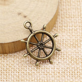 WYSIWYG 4pcs Charms Rudder Antique Bronze Color 27x23mm Metal Alloy Jewelry DIY Accessories