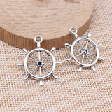 WYSIWYG 4pcs Charms Rudder Antique Bronze Color 27x23mm Metal Alloy Jewelry DIY Accessories