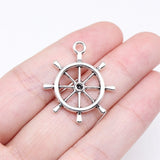 WYSIWYG 4pcs Charms Rudder Antique Bronze Color 27x23mm Metal Alloy Jewelry DIY Accessories