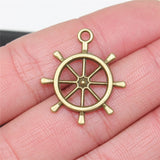 WYSIWYG 4pcs Charms Rudder Antique Bronze Color 27x23mm Metal Alloy Jewelry DIY Accessories