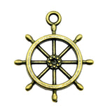 WYSIWYG 4pcs Charms Rudder Antique Bronze Color 27x23mm Metal Alloy Jewelry DIY Accessories