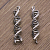 WYSIWYG 4pcs Dna Charms Pendant DIY Jewelry Findings For Jewelry Makingantique Silver Color Tone 9x41mm