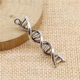 WYSIWYG 4pcs Dna Charms Pendant DIY Jewelry Findings For Jewelry Makingantique Silver Color Tone 9x41mm