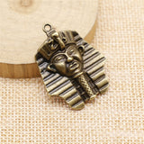 WYSIWYG 4pcs Egyptian Pharaoh Charms Pendant DIY Metal Jewelry Making 2 Colors Antique Bronze Color 36x28mm