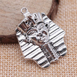 WYSIWYG 4pcs Egyptian Pharaoh Charms Pendant DIY Metal Jewelry Making 2 Colors Antique Bronze Color 36x28mm