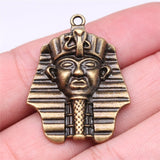 WYSIWYG 4pcs Egyptian Pharaoh Charms Pendant DIY Metal Jewelry Making 2 Colors Antique Bronze Color 36x28mm