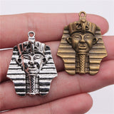 WYSIWYG 4pcs Egyptian Pharaoh Charms Pendant DIY Metal Jewelry Making 2 Colors Antique Bronze Color 36x28mm