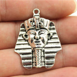 WYSIWYG 4pcs Egyptian Pharaoh Charms Pendant DIY Metal Jewelry Making 2 Colors Antique Bronze Color 36x28mm