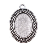 WYSIWYG 4pcs Fit 18x25mm Oval Simple Style Cameo Cabochon Pendant Base Setting For Jewelry Making DIY Necklace Making