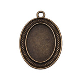 WYSIWYG 4pcs Fit 18x25mm Oval Simple Style Cameo Cabochon Pendant Base Setting For Jewelry Making DIY Necklace Making