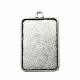 WYSIWYG 4pcs Fit 23x33mm Rectangle Classic Style Cameo Cabochon Pendant Base Setting For Jewelry Making DIY Necklace Making