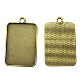 WYSIWYG 4pcs Fit 23x33mm Rectangle Classic Style Cameo Cabochon Pendant Base Setting For Jewelry Making DIY Necklace Making