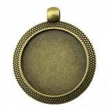 WYSIWYG 4pcs Fit 25mm Round Simple Side Perforation Style Cameo Cabochon Pendant Base Setting For Jewelry Making