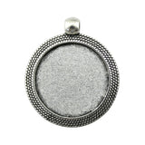 WYSIWYG 4pcs Fit 25mm Round Simple Side Perforation Style Cameo Cabochon Pendant Base Setting For Jewelry Making