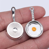 WYSIWYG 4pcs Pan Pendant Charms DIY Jewelry Making Jewelry Finding Enamel Gun Black &amp; Rhodium Color 31x17mm EF3810