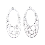 WYSIWYG 4pcs Perforated Earrings Diy Jewelry Findings Accessories Charms Antique Silver Color 23x47mm