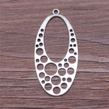 WYSIWYG 4pcs Perforated Earrings Diy Jewelry Findings Accessories Charms Antique Silver Color 23x47mm