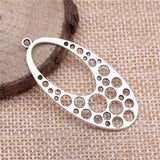 WYSIWYG 4pcs Perforated Earrings Diy Jewelry Findings Accessories Charms Antique Silver Color 23x47mm